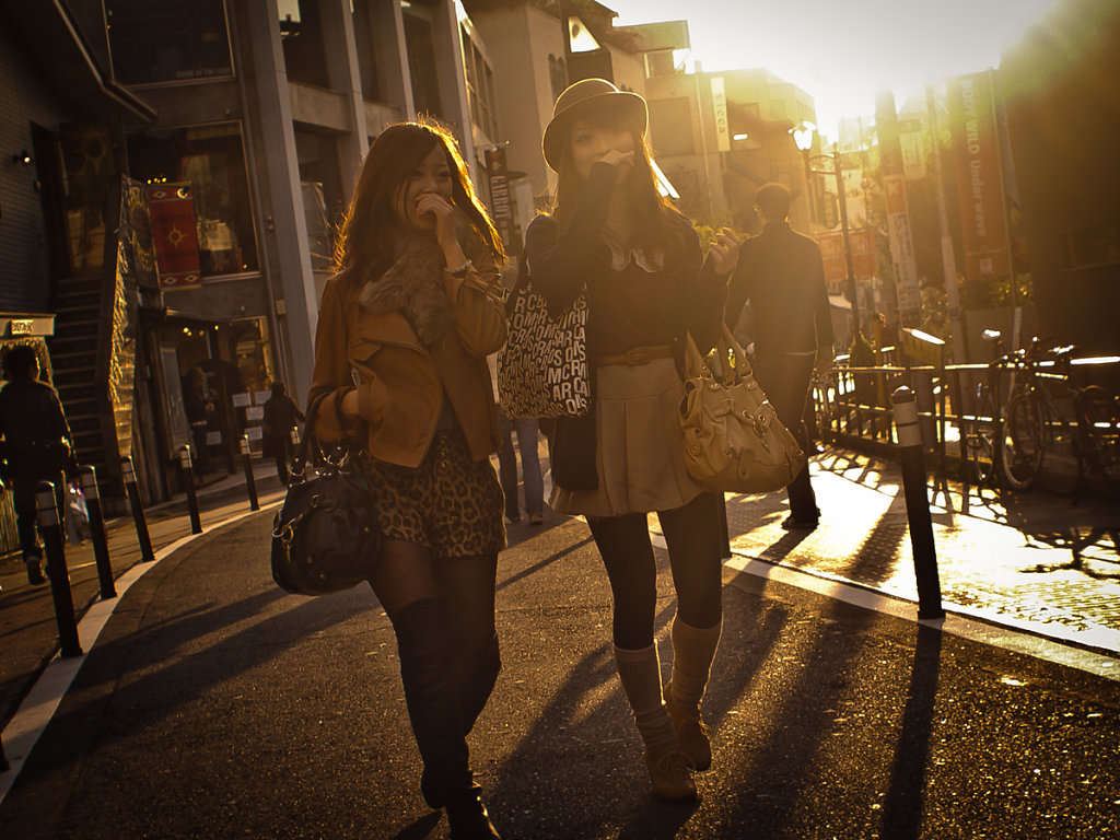 Giggling in Harajuku  原宿 and a leopard trousers with three buttons