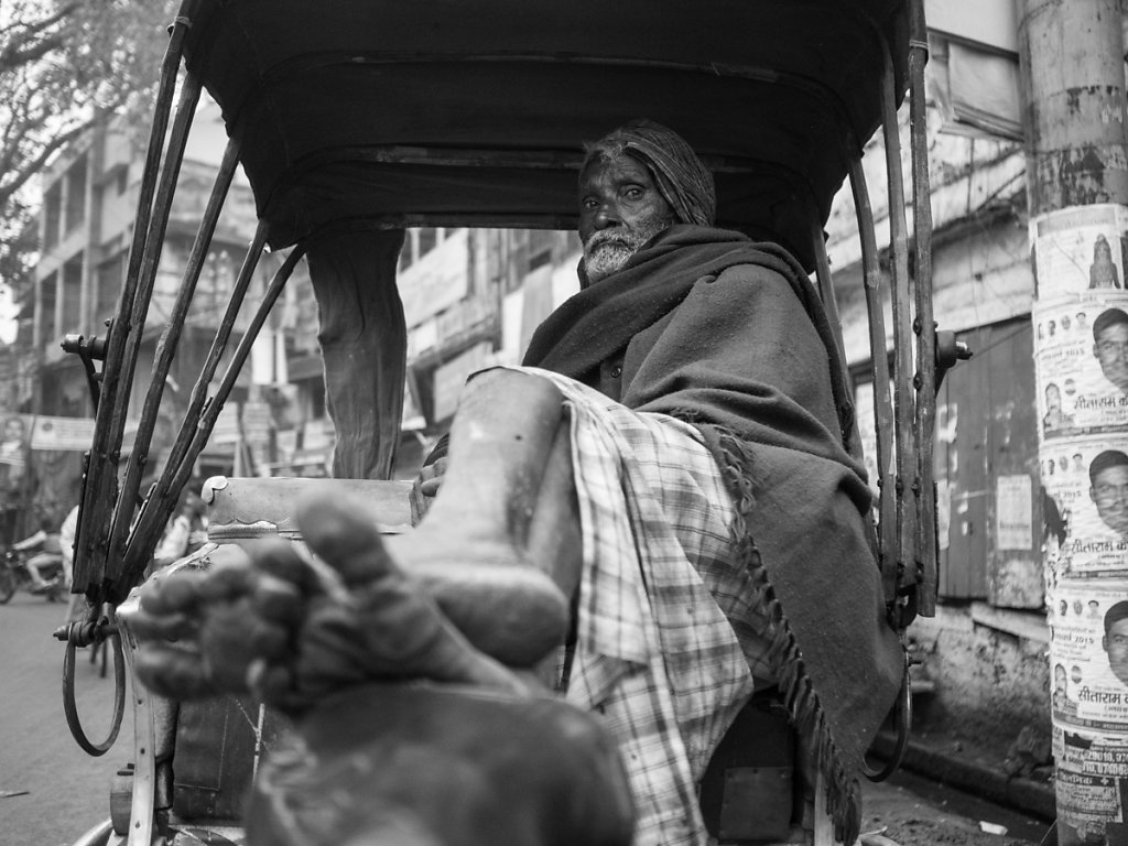 Rickshaw driver's feet, Varanasi - Assi Ghat